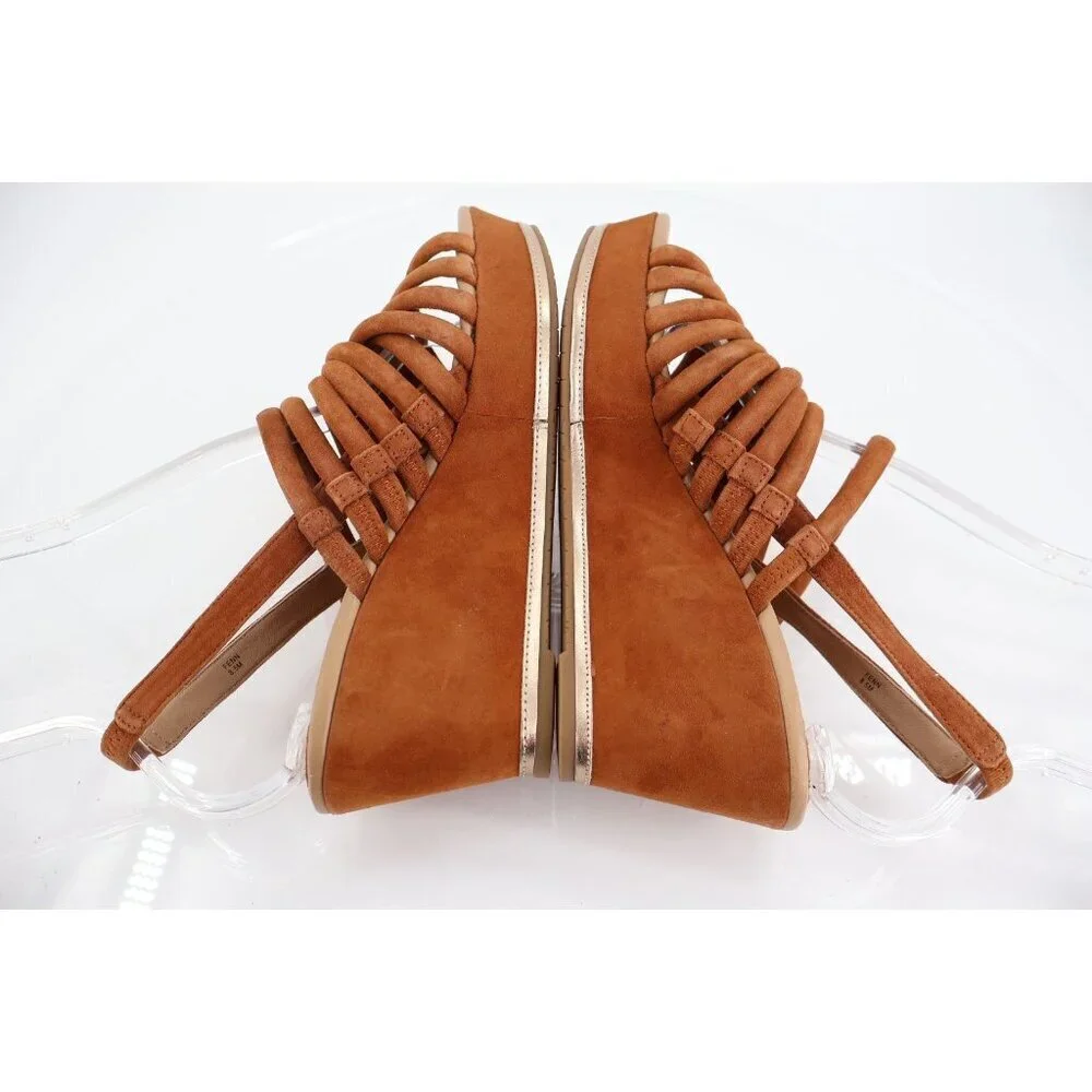 Donald J. Pliner Brown Suede Wedge Sandals